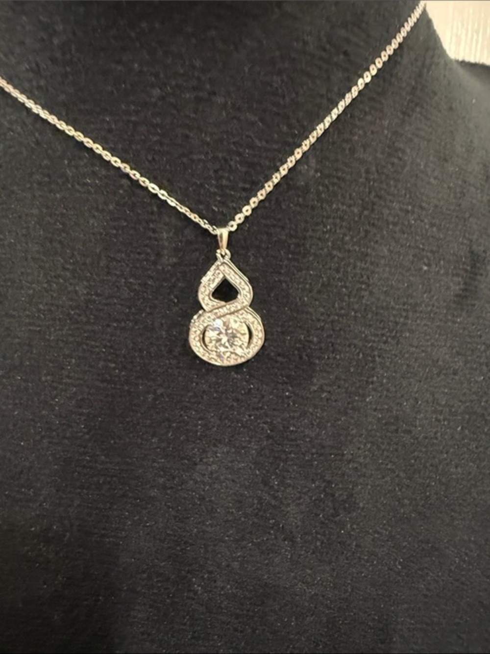 Moissanite Pendant CT WT 1.25 Sterling Silver Necklace